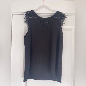 41 Hawthorn Black Embellished Sleeveless Tank Top